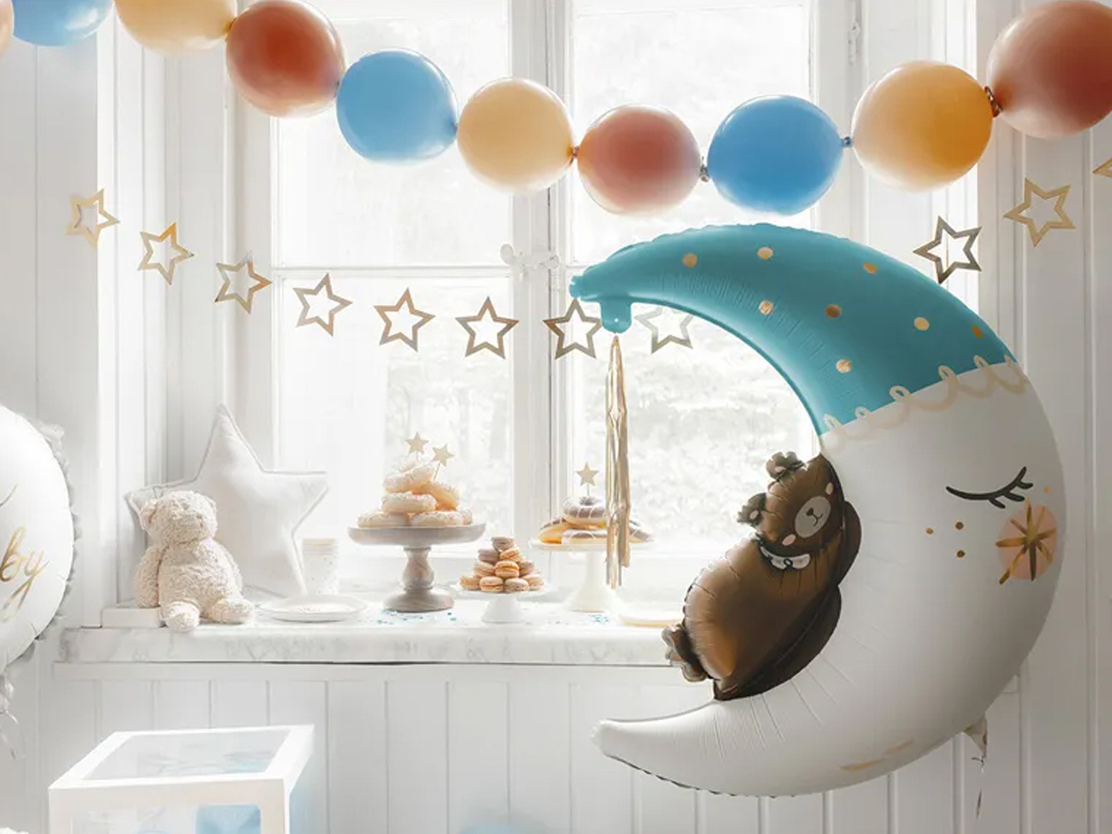 Balon foliowy Miś na księżycu 80x98cm FB196-001J PartyDeco